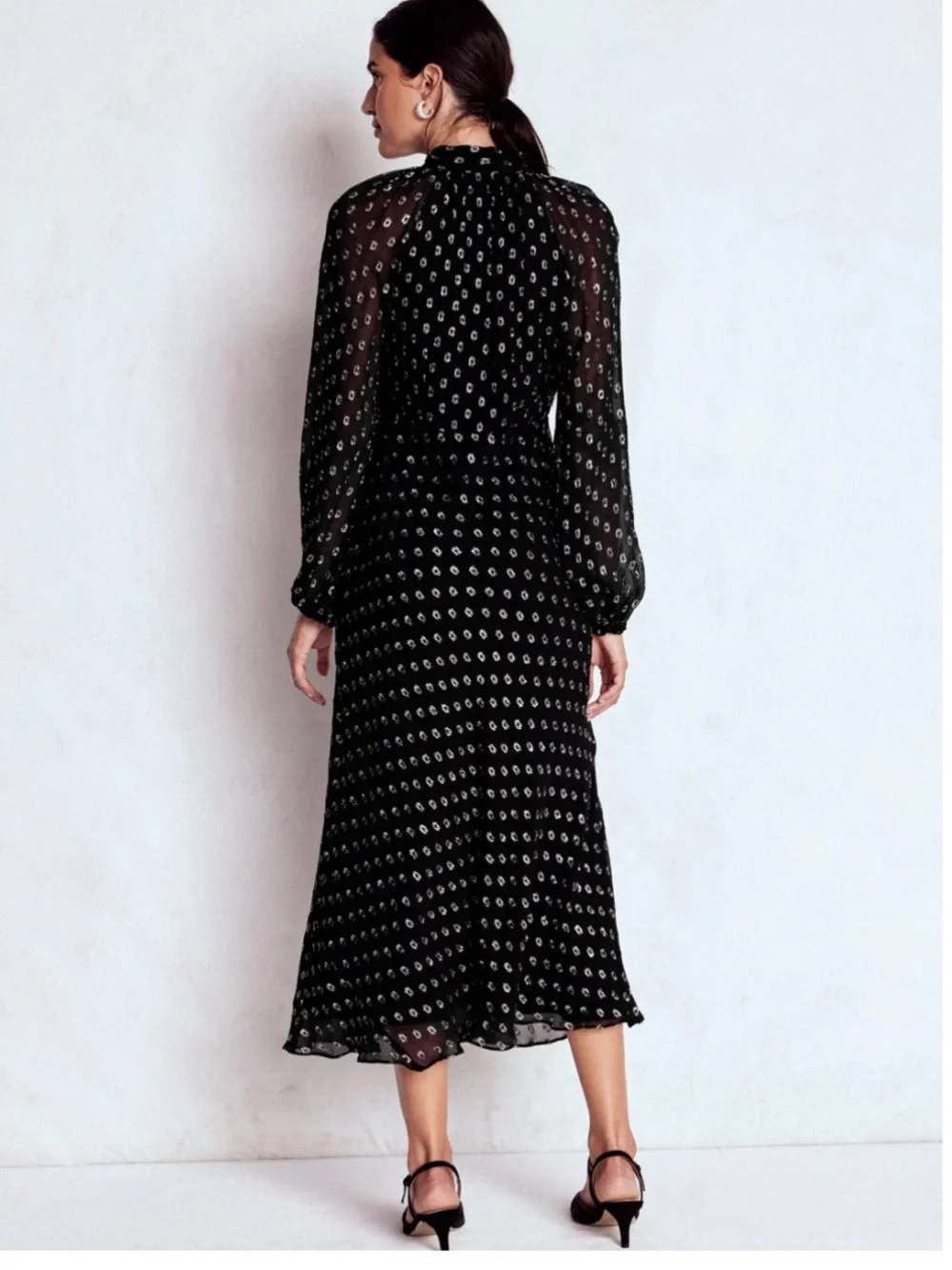 NWT Boden Tie Neck Midi Dress Size 14